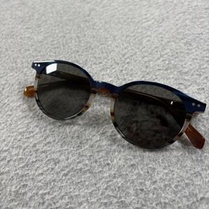 EYEBOBS Closed Case Sunglasses UV Protection Blue Multi-Stripe Front Brown